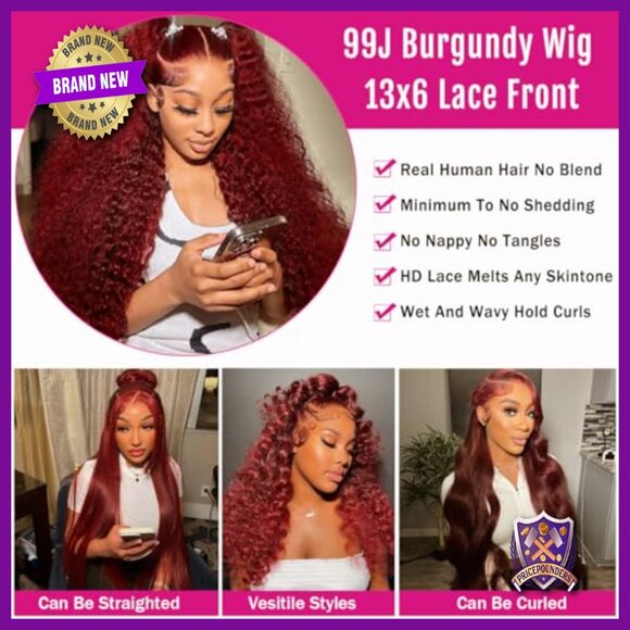 20 Inch Human Hair Lace Front Wig Deep Wave 13x6 Pre Plucked main image 5